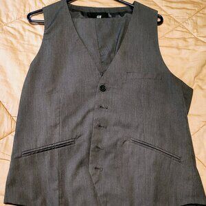 H&M 2 piece suit vest set EU stitched charcoal men's size 40r